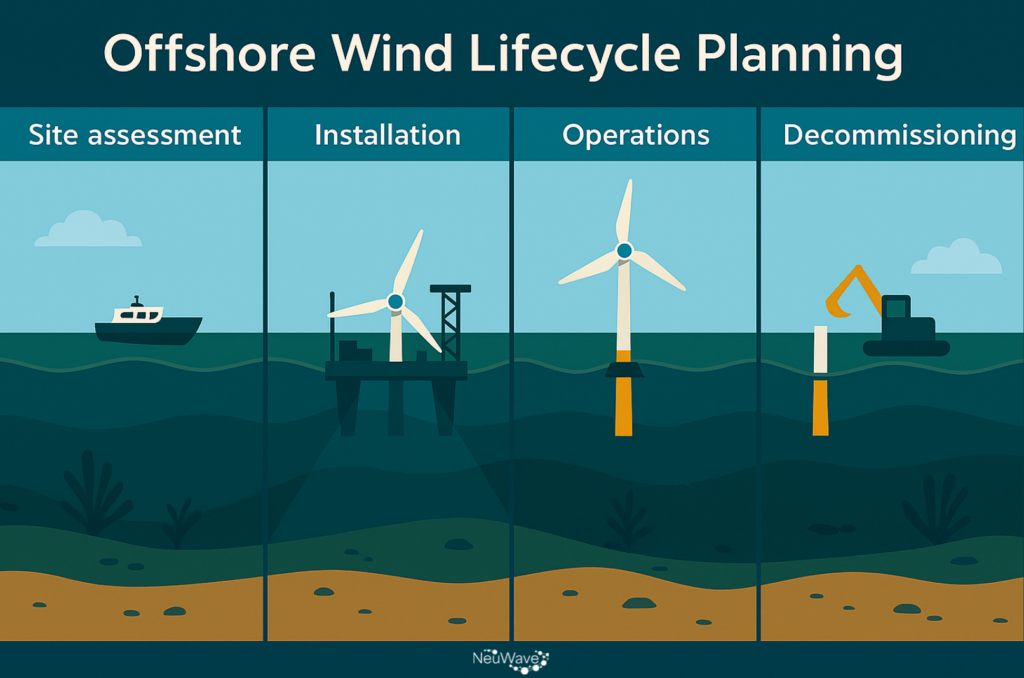 Offshore wind farm lifecycle
