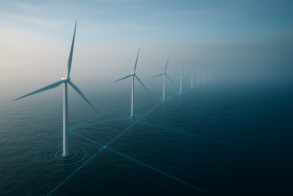 Offshore turbine connected by intelligence